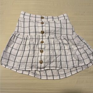 Abercrombie Kids Checkered Skort 9/10 | Girls White Black Plaid Button Front